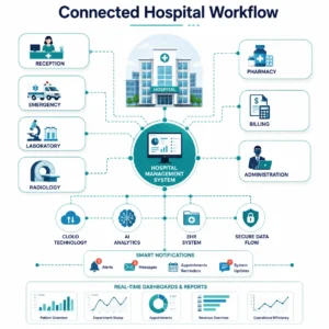 Connected hospital workflow using integrated healthcare software by Webtree Software Solutions