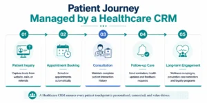 Patient journey managed through a healthcare CRM system